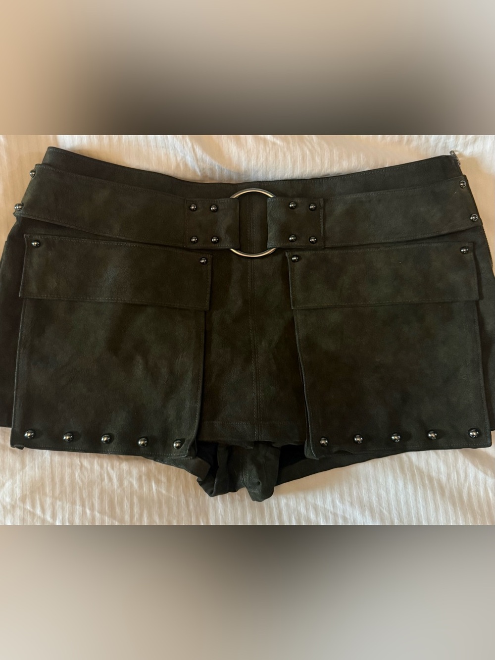 We The Free Micro Mini Suede Cargo Skort